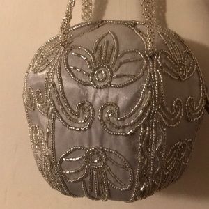 Satin beautiful small Cinderella beaded purse